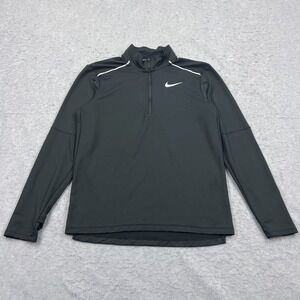Nike Dri-FIT Element 1/2 Zip Top Men's Medium Black Running Pullover Reflective